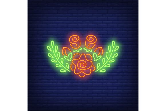 Download Floral Decoration Neon Sign. Flower Logo - Decoration Collection