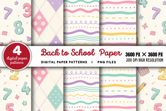 Download Back to School Paper Pattern 2 - Paper pattern Collection