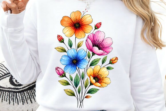 Download Colorful Wildflower Floral Design PNG - Design Collection