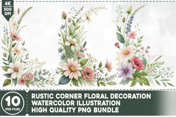 Download Rustic Corner Floral Decoration PNG Bund - Decoration Collection