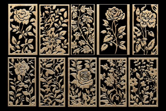 Download Floral CNC Wood Carving Panel Designs - Design Collection