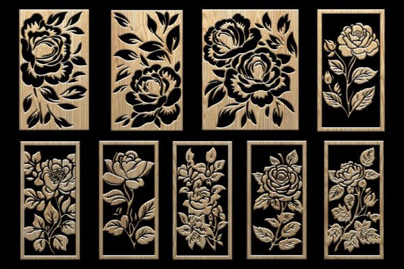 Download Floral CNC Wood Carving Panel Designs - Design Collection