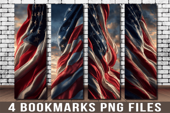 Download American Flag Waving Sunset Bookmark - Premium Resources