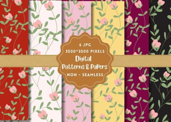 Download Flower Plant Digital Paper Patterns - Paper pattern Collection