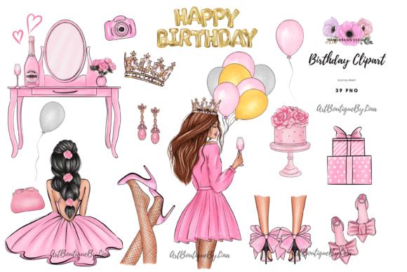 Download Pink Glam Fashion Girl Clipart - Fashion girl clipart Collection