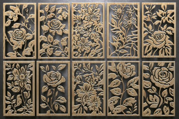 Download Floral CNC Wood Carving Panel Designs - Design Collection
