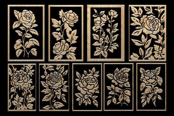 Download Floral CNC Wood Carving Panel Designs - Design Collection