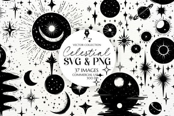 Download Celestial Clipart Designs SVG &amp; PNG - Design Collection