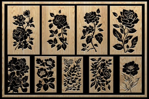 Download Floral CNC Wood Carving Panel Designs - Design Collection