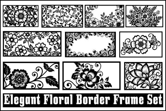 Download Vintage Floral Border Frame Set - Vintage floral border Collection