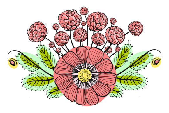 Download Floral Decoration. Red Flower with Wildf - Decoration Collection