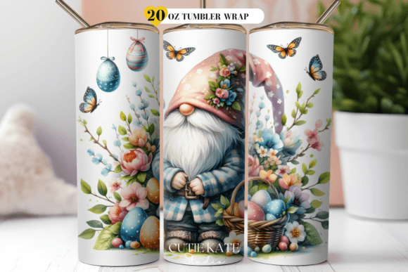 Download Gnome Easter Flowers Tumbler Design - Design Collection