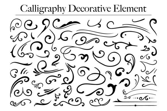 Download Calligraphy Line Floral Decoration #2 - Decoration Collection