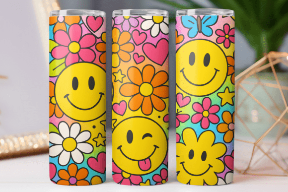 Download Daisy Smile Flower Tumbler Wrap Design - Design Collection